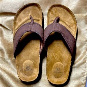 Brown Suede Flip Flops